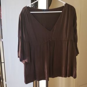 Gap brown satin short sleeved shirt gently used